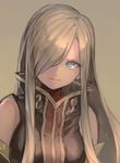  blonde_hair blue_eyes breasts hair_over_one_eye hankuri large_breasts long_hair simple_background solo tales_of_(series) tales_of_the_abyss tear_grants upper_body 
