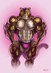  2012 abs anthro areola benji_(character) bulge clothed clothing clouded_leopard ear_piercing eyewear feline green_eyes jockstrap mainlion male mammal muscular muscular_male nipples partially_clothed piercing smile sunglasses tattoo underwear 