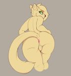  2018 absurd_res anthro anus big_butt butt cat church_(oddchurch) digital_media_(artwork) feline fur girly hair hi_res looking_at_viewer male mammal nude oddchurch simple_background solo thick_thighs wide_hips 