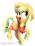  2014 applejack_(mlp) earth_pony equine female feral friendship_is_magic happy horse mammal my_little_pony pony smile solo stepandy 