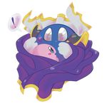  ambiguous_gender armor blue_body blue_eyes blush cape clothing female grey_eyes hug kirby kirby_(series) meta_knight nintendo pauldron pink_body rosy_cheeks size_difference theakanemnon video_games waddling_head 