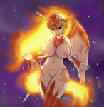  2017 anthro anthrofied areola big_breasts breasts cutie_mark daybreaker_(mlp) equine fangs feathered_wings feathers female friendship_is_magic hi_res horn looking_at_viewer mammal my_little_pony navel nipples pussy solo wickedsilly winged_unicorn wings 