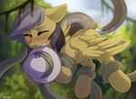  2017 blush cutie_mark daring_do_(mlp) equine eyes_closed feathered_wings feathers female fensu-san feral friendship_is_magic hair hi_res mammal my_little_pony outside pegasus restrained solo tentacles wings 
