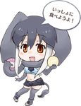  :d african_elephant_(kemono_friends) animal_ears ankle_boots arm_at_side artist_request bare_shoulders belt black_neckwear black_shorts blue_shirt blush boots chibi crop_top dot_nose elbow_gloves elephant_ears elephant_tail extra_ears eyebrows_visible_through_hair eyelashes food full_body gloves gradient_hair grey_belt grey_footwear grey_gloves grey_hair grey_legwear grey_ribbon grey_scarf hair_between_eyes holding holding_food japari_bun kemono_friends leg_lift looking_at_viewer lowres midriff multicolored_hair navel necktie official_art open_mouth orange_eyes promotional_art ribbon scarf shirt shoe_ribbon short_necktie short_shorts shorts sidelocks sleeveless sleeveless_shirt smile solo speech_bubble standing standing_on_one_leg tail thighhighs translated transparent_background two-tone_hair white_hair 