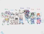  2017 amphibian anthro belt biceps black_eyes blue_eyes blue_fur brown_eyes brown_fur camera canine claws clothed clothing croagunk dog duck_hunt_dog_(artist) facial_hair fan_character fedora feline female frog fur furret group hair hat humanoid linoone looking_at_viewer machoke male mammal meowstic multi_tail muscular mustache nintendo open_mouth pok&eacute;mon shiny_pok&eacute;mon shirt simple_background size_difference smile stoutland suit tank_top teeth tongue traditional_media_(artwork) video_games white_background white_fur yellow_sclera 