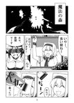 alice_margatroid bird breasts comic forest_of_magic greyscale in_the_face monochrome multiple_girls newspaper sei_(kaien_kien) shameimaru_aya touhou translated 