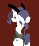  anthro blush chibi clothing equine female friendship_is_magic hair horn looking_back mammal my_little_pony rarity_(mlp) solo standing swimsuit thick_thighs unicorn yajima 