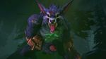  3d_(artwork) animal_genitalia animal_penis animated anthro balls blue_fur canine_penis claws digital_media_(artwork) fangs fur ictonica league_of_legends looking_at_viewer male masturbation penis riot_games scar solo source_filmmaker teeth tongue tongue_out video_games warwick 