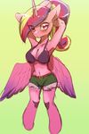  anthro blush bra breasts camel_toe clothing equine female friendship_is_magic horn mammal my_little_pony princess_cadance_(mlp) sketch solo standing tight_clothing underwear wide_hips winged_unicorn wings yajima 