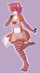  2017 anthro arm_warmers armwear blush canine clothing fox girly legwear male mammal overknees simple_background socks stockings 