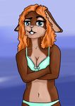 clothing female freckles hair lagomorph mammal oceanbun rabbit red_hair seabreeze underwear 