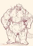  abs angry anthro artist_signature biceps black_nose claws clothing erect_nipples fist frown fur hatake huge_muscles looking_at_viewer male mammal monochrome muscular nipples pecs pubes quads sharp_teeth sketch small_head snout solo teeth torn_clothing triceps vein veiny_muscles 