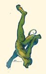  anthro lizard lukiri male nude reptile scalie simple_background smile solo white_background 