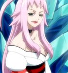  fairy_tail ikaruga_(fairy_tail) japanese_clothes pink_hair red_eyes screencap solo 
