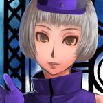  elizabeth_(persona) lips lowres o223 persona persona_3 portrait short_hair solo white_hair yellow_eyes 