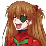  bodysuit brown_hair closed_eyes evangelion:_3.0_you_can_(not)_redo eyepatch kanna_asuke laughing long_hair neon_genesis_evangelion open_mouth plugsuit rebuild_of_evangelion shikinami_asuka_langley simple_background smile solo souryuu_asuka_langley 