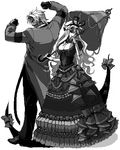  1girl crossover greyscale lowres m.u.g.e.n md5_mismatch monochrome pixel_art rugal_bernstein saccharin touhou yakumo_yukari 