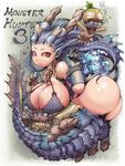  ass breast_rest breasts cha-cha claws cleavage felyne horns huge_breasts ibukichi jewelry lagiacrus monster_girl monster_hunter monster_hunter_3 necklace personification plump red_eyes swimming underwater 