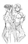  akagi_ritsuko bra breasts garter_belt garters glasses greyscale hands katsuragi_misato labcoat large_breasts lingerie medium_breasts mole mole_under_eye monochrome multiple_girls neon_genesis_evangelion nipples panties panties_under_pantyhose pantyhose ponytail short_hair sketch teri_terio thighband_pantyhose thighhighs underwear undressing 