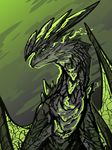  chromamancer dragon feral green_eyes green_theme membranous_wings solo wings wyvern 