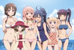  :3 :d ;3 ;d ahoge bangs bikini blonde_hair blue_bikini blue_eyes blue_hair blunt_bangs blush breasts brown_hair casual_one-piece_swimsuit cleavage commentary_request cowboy_shot diagonal_stripes frilled_bikini frilled_swimsuit frills front-tie_top groin hagino_chiaki hair_bobbles hair_ornament hairclip hand_on_hip hiiragi_mayuki hinako_note jacket kuroyanagi_ruriko lowleg lowleg_bikini medium_breasts multiple_girls nakajima_yua natsukawa_kuina navel ocean old_school_swimsuit one-piece_swimsuit one_eye_closed onomekaman open_mouth pink_bikini pink_hair pink_swimsuit plaid plaid_swimsuit ponytail purple_eyes red_swimsuit sakuragi_hinako school_swimsuit side-tie_bikini side_ponytail sidelocks small_breasts smile striped striped_bikini swimsuit thigh_gap twintails water white_bikini yellow_eyes 