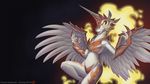  16:9 2017 anthro anthrofied daybreaker_(mlp) equine feathered_wings feathers female friendship_is_magic hi_res horn loupgarou mammal my_little_pony patreon slit_pupils solo wallpaper white_feathers winged_unicorn wings 