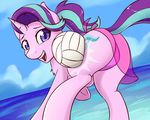  2017 cutie_mark equine fearingfun female feral friendship_is_magic fur hair horn looking_at_viewer mammal my_little_pony open_mouth outside solo starlight_glimmer_(mlp) unicorn water 