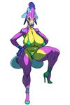  anthro big_breasts big_lips bikini breasts bruxish camel_toe clothing female fish footwear hands_on_hips high_heels huge_breasts jijis-waifus lips marine nintendo nipple_bulge oh-jiji pok&eacute;mon pok&eacute;morph purple_eyes shoes simple_background solo swimsuit video_games white_background 