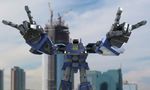  \n/ building car cityscape cloud commentary epic flame_print ground_vehicle marauder6272 mecha megas_xlr megas_xlr_(mecha) motor_vehicle realistic robot science_fiction super_robot 