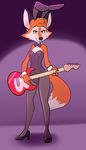  breasts bunny_costume canine clothing costume darma electric_guitar female footwear fox fur guitar high_heels humanoid invalid_tag leotard mammal musical_instrument rock_dog shoes small_breasts smile solo standing unknown_artist 