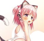  animal_ears ass blush cat_ears fake_animal_ears fake_tail from_behind hair_bobbles hair_ornament leaning_forward looking_back nanako_(to_heart_2) open_mouth out-of-frame_censoring pink_eyes pink_hair ribbon school_swimsuit short_hair short_twintails solo swimsuit tail tears to_heart_2 twintails two_side_up upper_body white_school_swimsuit white_swimsuit yukino_minato 