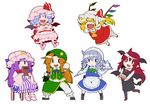  &gt;_&lt; :d ahoge apron arms_up bangs bat_wings black_legwear blonde_hair blue_dress blue_hair blunt_bangs blush_stickers book book_stack boots braid chair chibi china_dress chinese_clothes closed_eyes collared_shirt crescent crescent_moon_pin cross-laced_footwear crossed_arms cup demon_tail dress dress_shirt eichi_yuu fang fighting_stance flandre_scarlet foreshortening full_body green_dress hair_ribbon hat head_wings high_heels holding holding_book hong_meiling izayoi_sakuya knife koakuma long_hair long_sleeves looking_at_viewer low_wings maid maid_headdress mob_cap multiple_girls necktie one_side_up open_mouth pants pants_under_dress pantyhose patchouli_knowledge pointy_ears purple_dress purple_hair red_hair red_neckwear remilia_scarlet ribbon shirt shoes short_hair short_sleeves side_braid sidelocks silver_hair sitting skirt skirt_set slippers smile standing standing_on_one_leg star tail teacup teapot the_embodiment_of_scarlet_devil touhou tray tress_ribbon twin_braids v-shaped_eyebrows very_long_hair vest waist_apron white_shirt wide_sleeves wings xd |_| 
