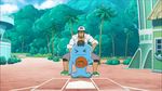  1boy animated baseball_glove baseball_helmet bat kukui_(pokemon) pokemon pokemon_(anime) pokemon_sm pokemon_sm_(anime) wobbuffet 