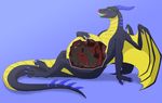  2017 3_toes 4_fingers 4_toes anthro arm_support barefoot belly big_belly biped black_claws black_fur black_nose black_tail blaze_(marking) blue_background blue_claws blue_eyes blue_horn canine claws countershade_tail countershading digital_media_(artwork) dipstick_tail dragon duo fluffy fluffy_tail frown fur gloves_(marking) grey_fur grey_scales grey_tail hand_on_stomach head_tuft horn internal licking licking_lips long_tail male mammal markings membranous_wings multicolored_fur multicolored_scales multicolored_tail multicolored_tongue nude open_mouth pawpads paws post_vore rainbow_tongue reclining red_eyes red_fur red_pawpads red_tail scales scalie shado_(shadowolf17) simple_background snout socks_(marking) spikes stomach teeth thick_tail toe_claws toes tongue tongue_out two_tone_scales two_tone_tail vore vorelord wings wolf yellow_countershading yellow_scales yellow_tail yellow_wings 