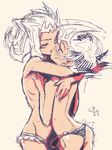  2boys antenna_hair ass hug kamishiro_ryouga kifumi kiss male_focus multiple_boys panties tsukumo_yuuma yaoi young yu-gi-oh! yuu-gi-ou_zexal 