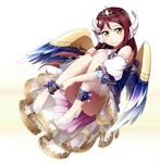  angel blush brown_eyes dress headdress love_live!_sunshine!! maroon_hair sakurauchi_riko short_hair smile wings 