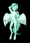  anthro balls cyan_hair equine fan_character feathered_wings feathers green_eyes hooves male mammal my_little_pony nipples pegasus penis rikitoka solo wings 