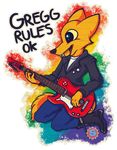  2017 anthro canine clothed clothing fox fur gregg_(nitw) guitar male mammal musical_instrument night_in_the_woods smile styledfawn476 