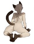  ambiguous_gender anthro butt cat feline fur mammal nude siamese simple_background solo takiminada white_background 