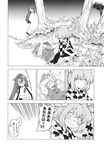  blush comic ehentai_sample fuantei futatsuiwa_mamizou futatsuiwa_mamizou_(human) greyscale highres image_sample monochrome motoori_kosuzu multiple_girls tatara_kogasa touhou translated 