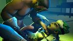  2boys 3d age_difference brothers cum erection family genji_(overwatch) green_hair hanzo_(overwatch) incest lying male_focus multiple_boys nude overwatch penis restrained siblings source_filmmaker tattoo yaoi 
