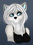 anthro black_nose canine clothed clothing female fur hair mammal polarlights simple_background solo tears 