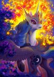  blue_hair cosmic_hair cutie_mark daybreaker_(mlp) duo equine female feral fire flaming_hair friendship_is_magic hair horn mammal my_little_pony princess_luna_(mlp) stasysolitude underhoof winged_unicorn wings 