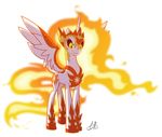  2017 crown cutie_mark daybreaker_(mlp) equine feathered_wings feathers female feral friendship_is_magic hair horn light262 mammal multicolored_hair my_little_pony simple_background solo spread_wings white_background white_feathers winged_unicorn wings 