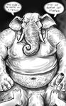  anthro belly cigar dramamine duo elephant erection male mammal musclegut obese overweight penis simple_background smoking solo_focus text tusks 