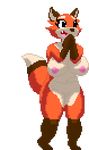  2017 alpha_channel animated anthro big_breasts bouncy breasts brown_fur digital_media_(artwork) fur happy jumping low_res nude orange_fur pixel_(artwork) simple_background solo steffanni tailwag thick_thighs transparent_background tsunamidusher video_games voluptuous white_fur wide_hips 
