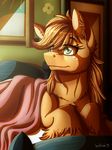  2015 applejack_(mlp) bed earth_pony equine female feral friendship_is_magic hi_res horse inuhoshi-to-darkpen mammal my_little_pony pony solo 