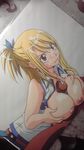  bb breasts cum cum_on_face facial fairy_tail hasamimushi large_breasts lucy_heartfilia nipples paizuri penis pixiv_manga_sample scissor_insect uncensored 