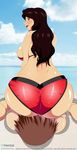  ass bikini brown_hair cana_alberona fairy_tail open_mouth sitting_on_face sitting_on_person tongue_out 
