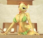  3d_(artwork) anthro bedroom_eyes big_breasts bikini breasts button&#039;s_mom clothed clothing digital_media_(artwork) equine fan_character female half-closed_eyes horse looking_at_viewer mammal my_little_pony navel pony seductive solo source_filmmaker swimsuit unknown_artist wet wide_hips 
